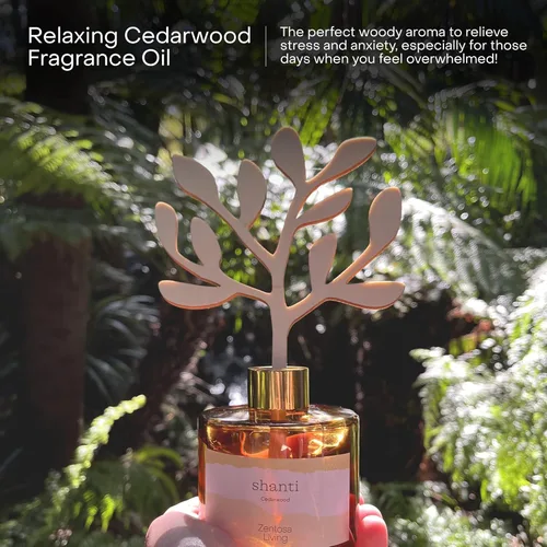 Vista 2 de Zentosa Living Difusores de varillas para el hogar, 6.7 onzas, aceite de fragancia de madera de cedro, juego de difusor de varillas con varillas