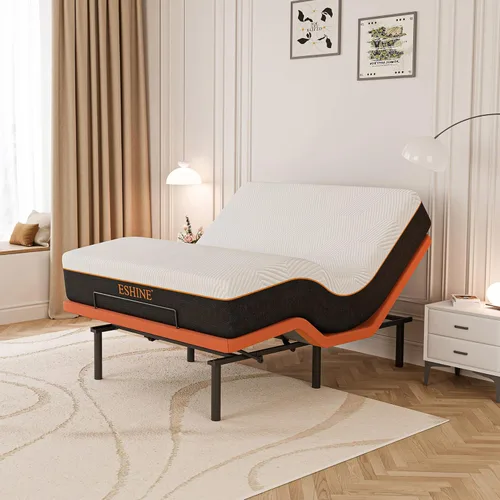 Vista 23 de ESHINE Base de cama ajustable Queen con colchón de 12 pulgadas, espuma viscoelástica híbrida (mediana), control remoto inalámbrico, instalación en 5