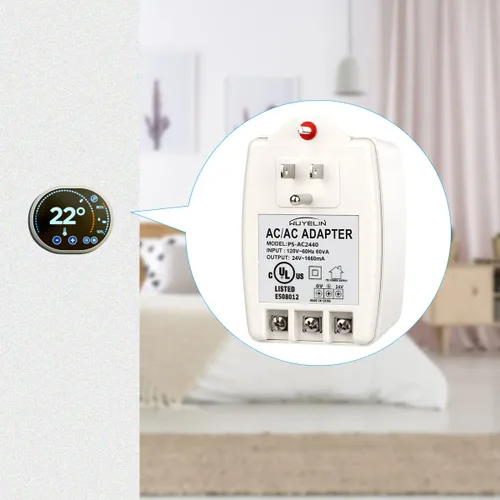 Vista 6 de Transformador enchufable de 24 V CA y 40 VA, transformador de timbre compatible con todos los timbres de puerta, Nest, Ecobee, Sensi y termostato