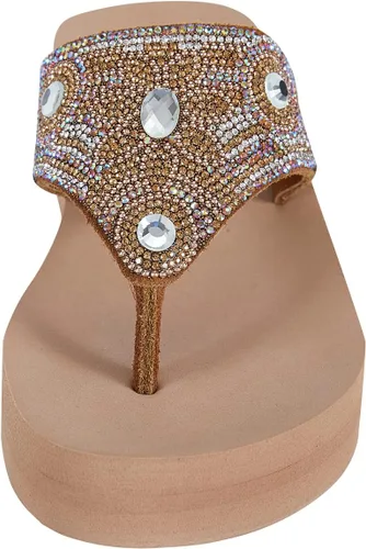 Vista 4 de Lowkeyray Sandalias de playa cómodas para mujer, estilo tanga para mujer en verano