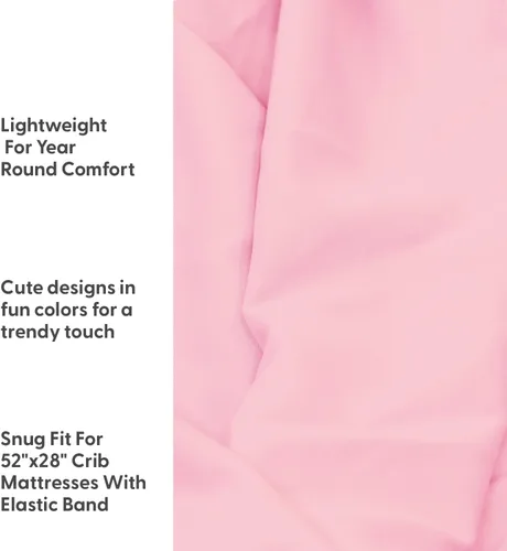 Vista 3 de The Peanutshell Sábanas de cuna para niñas, juego de sábanas ajustables para cama de bebé, colchón de cuna de tamaño estándar, 52 x 28, decoración