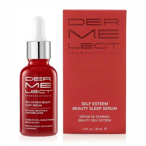 Dermelect Cosmeceuticals Self-Esteem Beauty Sleep Serum - Tratamiento exfoliante nocturno con ácido glicólico, ácido salicílico y vitamina C -