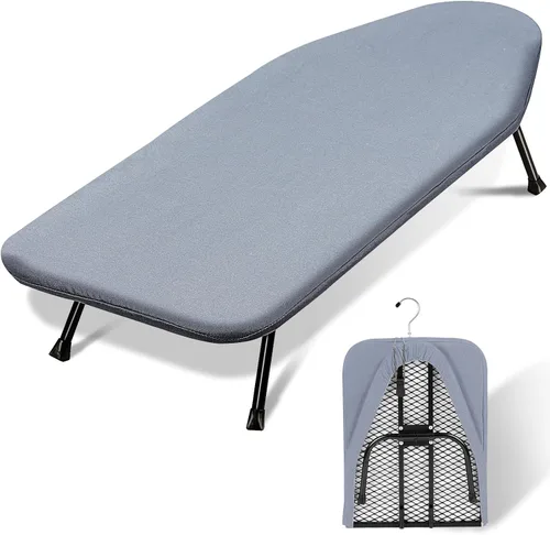 Vista 10 de SheeChung Tabla de planchar montada en la pared de 36 x 12 pulgadas, tabla de planchar plegable con cubierta extraíble resistente al calor, tabla