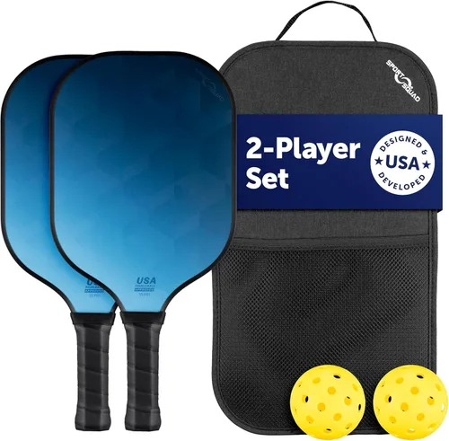 Sport Squad Pickleball Paddles Set of 2 and Single Paddles - Lightweight, Durable & High-Performance Playability - Enhanced Grip & Power - USA