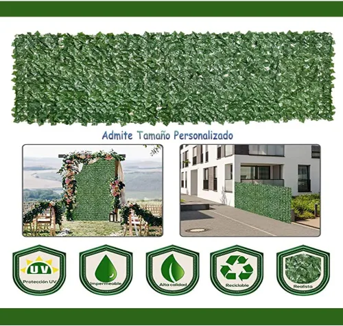 Vista 6 de Artificial Ivy Privacy Fence Screen Faux Ivy Privacy Fence,Privacy Wall, Garden Wall Covering Fake Leaves Trellis Artificial Leaves Screening