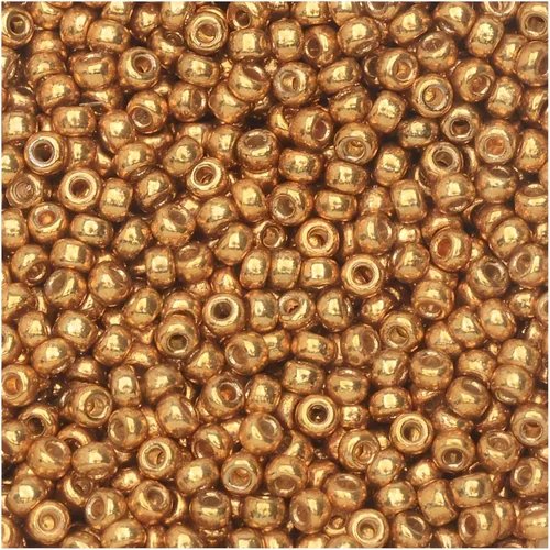 Vista 4 de Oro amarillo 0.78 oz Miyuki 8/0 Seed Bead Duracoat galvanizado 0.78 oz