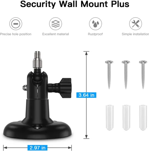 Vista 6 de Soporte de pared ajustable de 360 grados para Stick Up Cam/Pro/cámara interior, soportes de montaje compatibles con cualquier cámara de seguridad