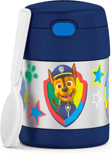 Vista 18 de THERMOS FUNTAINER - Recipiente para comida con cuchara para niños con aislamiento al vacío, de acero inoxidable, 10 onzas, Baby Shark