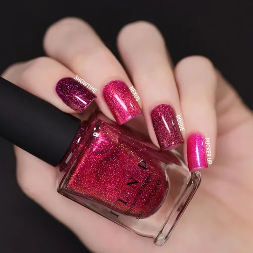 Vista 7 de ILNP Nexus Esmalte de uñas holográfico de frambuesa rica