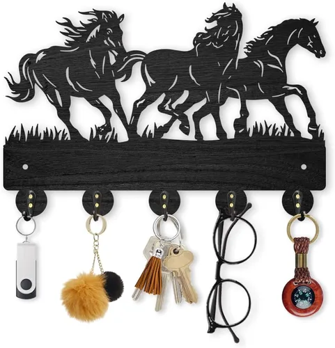 Vista 15 de MAYJOYDIY Gancho de pared para perro de 11.8 x 7.9 pulgadas de madera, lindo animal para mascotas, decoración artística de pared, 5 ganchos