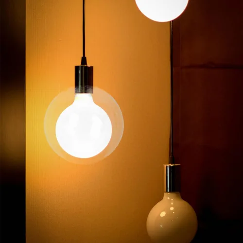Vista 5 de Globo de luz de vidrio transparente esférico pantalla de cristal G9 roscada burbuja para luz (4.724 in) lámpara poste sombra