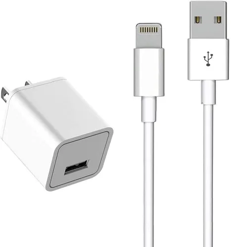 Cargador para iPhone [certificado MFi] - Cargador de pared para viajes y hogar con cable de 5 pies, compatible con iPhone 14, 13, 12, 11, SE, X, 8,