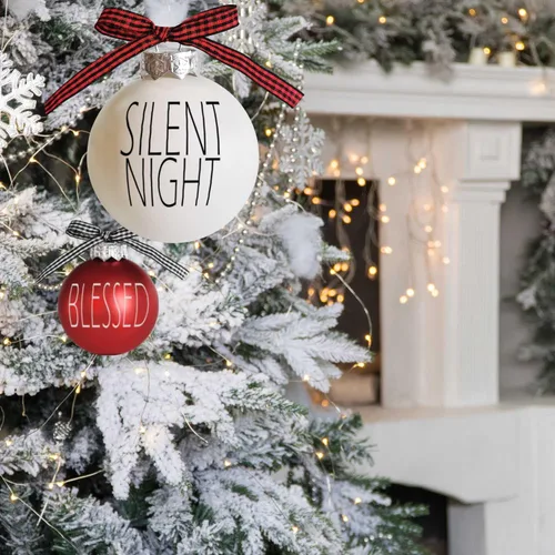 Vista 8 de Decoración de Navidad, 12 piezas de bolas de Navidad, adornos de decoración de árbol de Navidad de 2.36 pulgadas, bombillas inastillables con lazos