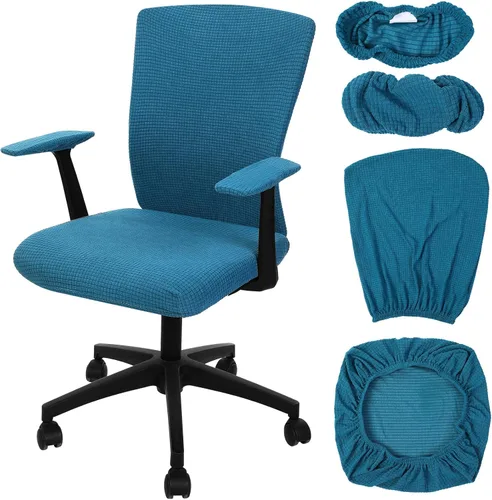 Vista 20 de Tallew Juego de 4 fundas protectoras universales para sillas de oficina, fundas de asiento elásticas para sillas de oficina, fundas