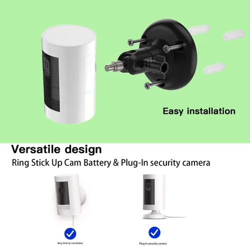 Vista 2 de Soporte de pared ajustable de 360 grados para Stick Up Cam/Pro/cámara interior, soportes de montaje compatibles con cualquier cámara de seguridad