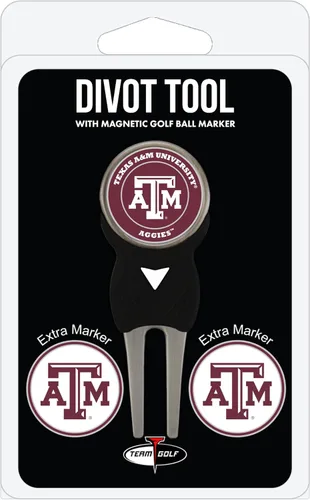 Vista 11 de Team Golf NCAA Unisex-Adult Team Golf NCAA Divot Tool with 3 Golf Ball Markers Pack, Markers are Removable Magnetic Double-Sided Enamel