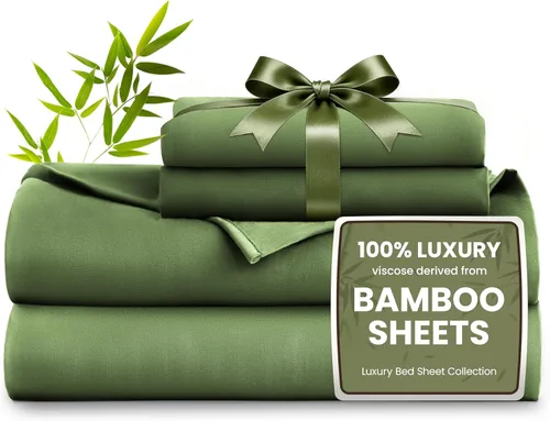 Vista 21 de Love's cabin Juego de sábanas tamaño individual de 3 piezas, 100% rayón derivado de bambú, refrescante y transpirable, bolsillo profundo suave