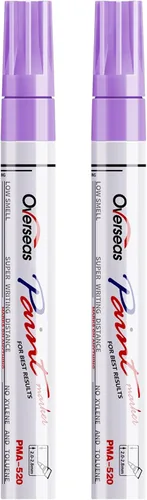 Vista 8 de Overseas Rotuladores permanentes de pintura – Paquete de 2 marcadores a base de aceite blanco y negro, de secado rápido e impermeable para metal