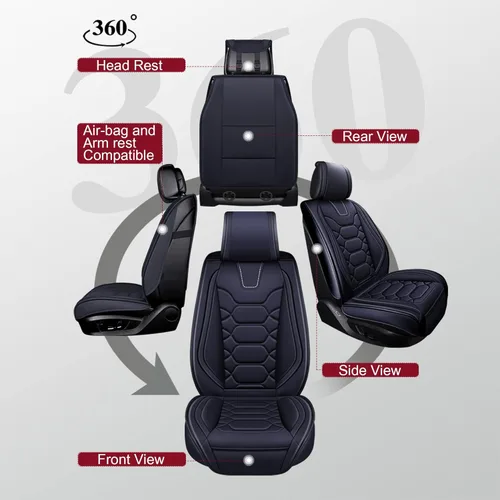 Vista 2 de OASIS AUTO Fundas de asiento de ajuste personalizado para Mazda CX5 2012-2025, protector de asiento de piel sintética impermeable, cojín CX-5
