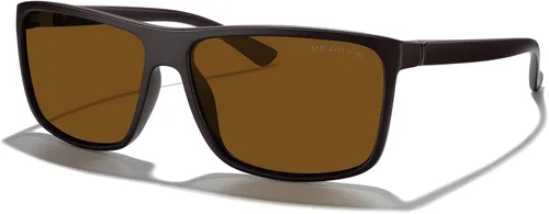 MERRY'S - Gafas de sol deportivas rectangulares, lentes polarizados con protección UV400, para hombres y mujeres, gafas para ciclismo, conducción,
