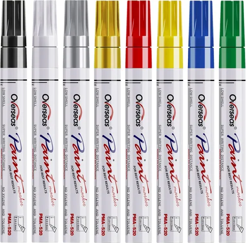 Rotuladores de pintura, 8 colores a base de aceite, permanentes, impermeables, de secado rápido, punta media, bolígrafos de pintura de colores