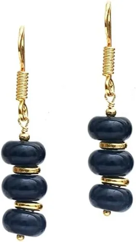 Vista 42 de Gempires - Aretes ligeros con cuentas hechas a mano, hipoalergénicos, chapados en oro, aretes colgantes para mujer