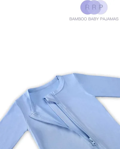 Vista 2 de RRP Pijama unisex de rayón de bambú para bebé, pijama suave para dormir, cierre de cremallera de 2 vías, 0-18 meses