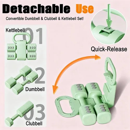 Vista 2 de Juego de mancuernas ajustables de 2, juego de 4 en 1 de pesas libres para mujeres con ajuste rápido, cada juego de pesas de mano de 2 libras, 3
