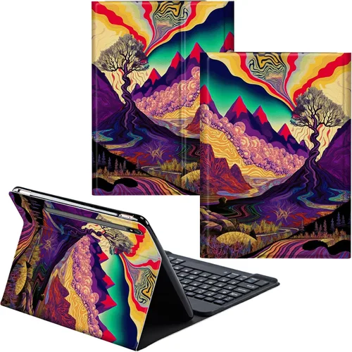 Vista 98 de Funda para Samsung Galaxy Tab S6 Lite 2022/2020 Teclado inalámbrico desmontable y cubierta de cuero PU Funda protectora para tableta para Samsung