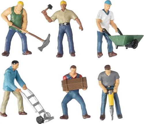 Bachmann Trains - FIGURAS - TRABAJADORES DE LA CONSTRUCCIÓN (6pcs/pk) - Escala HO