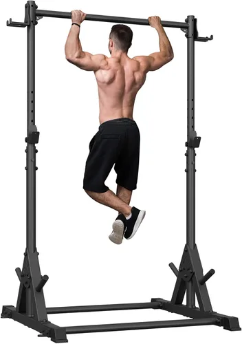 Vista 9 de Jusgym Pull Up Station, Strength Training Workout Pull Up Bar Free Standing for Home Gym, Adjustable Heavy Duty Pullup Bar Station Outdoor/Indoor
