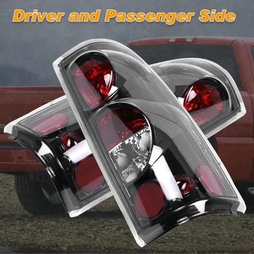 Vista 4 de Luz trasera negra compatible con Chevy Silverado 1999-2006 1500 2500 3500 2007 Classic, 1999-2002 GMC Sierra 1500 2500 3500 luces traseras laterales