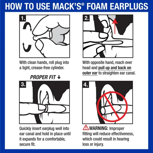 Vista 8 de Mack's Tapones para los oídos de espuma suave de ajuste delgado, 7 pares con estuche de viaje – Tapones pequeños para los oídos para dormir