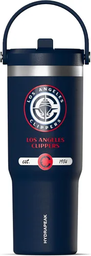 Vista 10 de Hydrapeak x NBA Vaso Nomad con Licencia Oficial de Atlanta Hawks de 32 oz con Asa y Tapa con Popote, Botella de Agua de Acero Inoxidable a Prueba