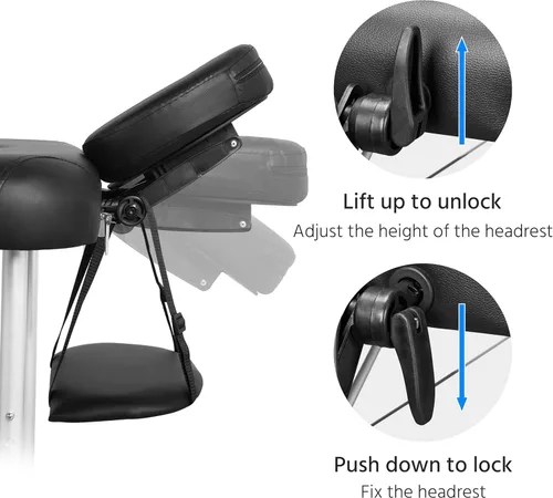 Vista 3 de Yaheetech Mesas de Masaje Cama para Tatuajes Portátiles Cama para Pestañas Ajustable Cama de Spa de Aluminio Plegable de 3 Secciones con Bolsa No