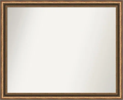 Vista 70 de Amanti Art Espejo de baño de bronce para sobre fregadero, 24 x 24 pulgadas, espejo de tocador cuadrado estrecho de bronce Manhattan, marco de madera