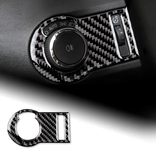 AIRSPEED Adhesivo de fibra de carbono para interruptor de faros de coche, calcomanía interior compatible con Chevrolet Camaro 2010-2015 Accesorios