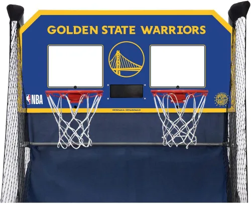 Vista 2 de Pop-A-Shot - Home Dual Shot Arcade Basketball Game with NBA Graphics l Sensor Scoring l 16 Game Modes l 7 Balls l Foldable Storage l for All NBA Fans