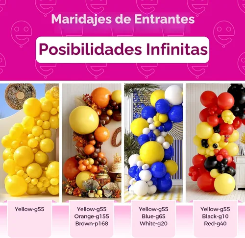 Vista 4 de Bezente Globos amarillos de látex para fiestas, paquete de 100 globos redondos de 12 pulgadas de color amarillo helio para decoraciones de fiesta