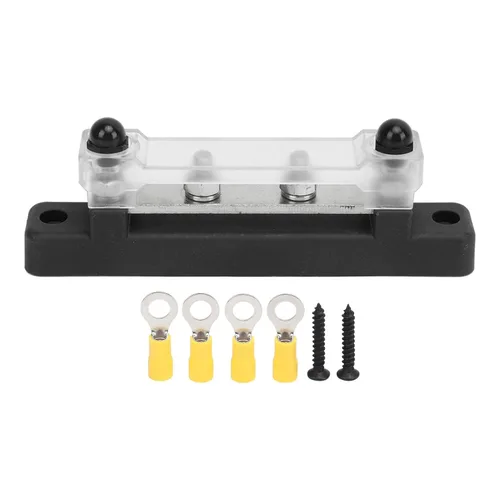 Vista 6 de Power Distribution Block, Neat Management Bus Bar Power Distribution Block Easy Installation 12 to 48V 150A Rust Proof Safe for Marine Boats (Black)