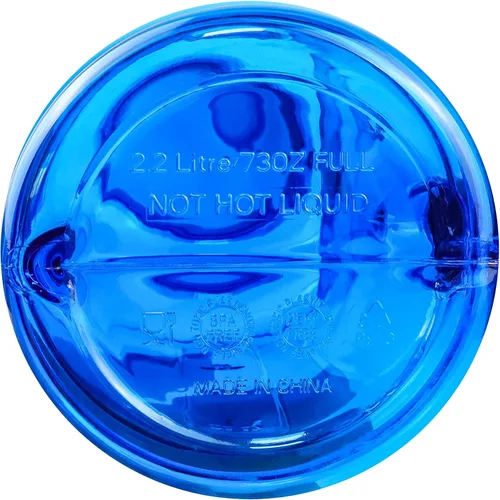 Vista 4 de Flash Popup Botella de agua deportiva de 70 onzas con tapa giratoria, botella azul a prueba de fugas
