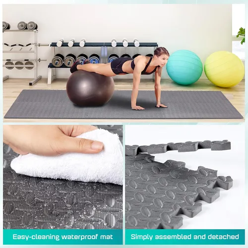 Vista 3 de Yes4All - Tapetes de espuma para hacer ejercicio interconectables por los bordes, para el piso, artículo de gimnasio, baldosas de EVA