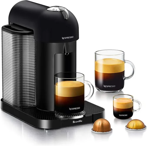 Vista 11 de Nespresso Vertuo Cafetera de café y espresso de Breville, color negro mate con espumador de leche Aeroccino
