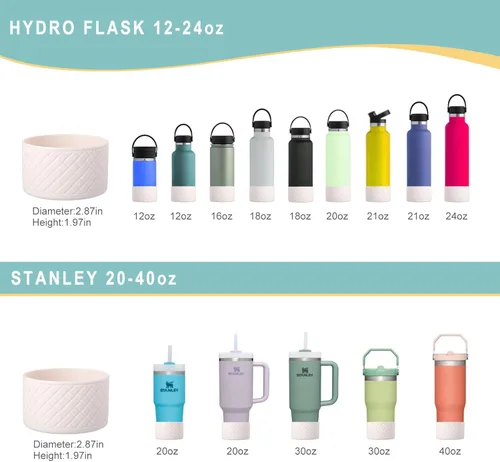 Vista 27 de Silicone Boot for Stanley Quencher 40 oz, Bottom Boot for IceFlow Flip 20 oz 30 oz, Boots Sleeve Cover for Hydroflask 12-24 oz and 32 oz 40 z Sports
