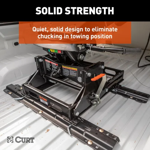 Vista 7 de CURT 16574 S25 Enganche deslizante de quinta rueda para camiones de cama corta, 25,000 libras (requiere cabeza)