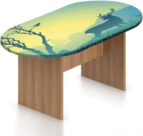 Vista 20 de Mantel ovalado ajustable de poliéster elástico con estampado de leopardo y guepardo con diseño de beso, se adapta a mesas ovaladas de hasta 42 x 60