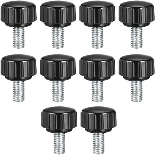 Vista 7 de uxcell Perillas de sujeción moleteadas con rosca métrica macho M4 x 1.969 in, tornillo de agarre para pulgar, perno de mango de sujeción manual