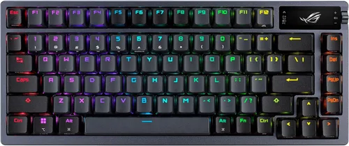 Vista 41 de ASUS Teclado mecánico inalámbrico ROG Azoth para juegos, 75% TKL, conectividad trimodo, interruptores lineales ROG NX Snow prelubricados Blanco