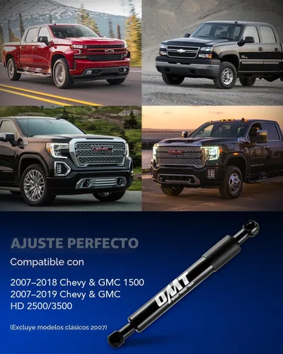 Vista 3 de Orion Motor Tech Compatible con asistencia para puerta trasera de camioneta Silverado Sierra Pickup 07-19, asistencia para elevación de puerta