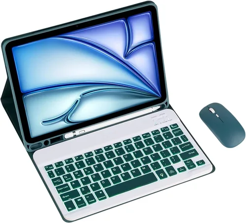 Vista 19 de Funda de teclado para Samsung Galaxy Tab A8 (2021) de 10.5 pulgadas SM-X220/X225 Tablet teclado desmontable, funda de cuero totalmente envuelta